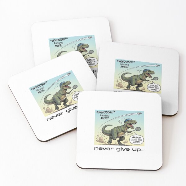 Item preview, Never Give Up - Funny Badminton Comic designed and sold by RunningWhiskers.