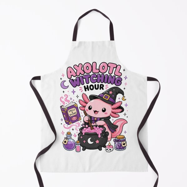 Item preview, Cute Axolotl Witching Hour Funny Halloween Shirt — Spells And Splishes Kawaii Witch Axolotl Gift Tee designed and sold by MaynyStudio.