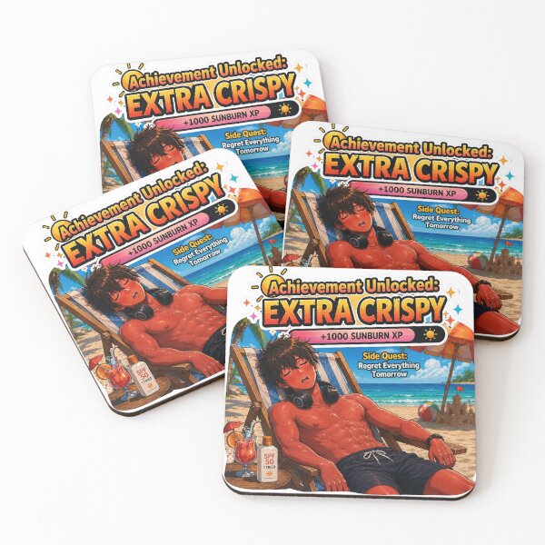 Item preview, Achievement Unlocked Extra Crispy – Sunburned Anime Gamer designed and sold by DailyStruggleCo.