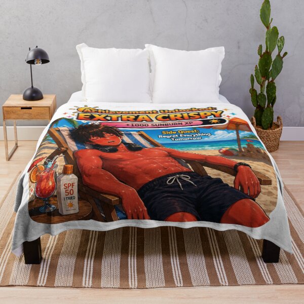 Item preview, Achievement Unlocked Extra Crispy – Sunburned Anime Gamer designed and sold by DailyStruggleCo.
