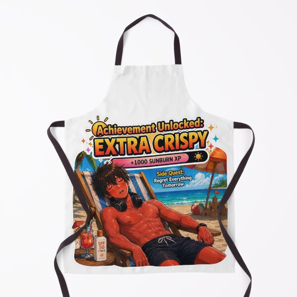 Item preview, Achievement Unlocked Extra Crispy – Sunburned Anime Gamer designed and sold by DailyStruggleCo.