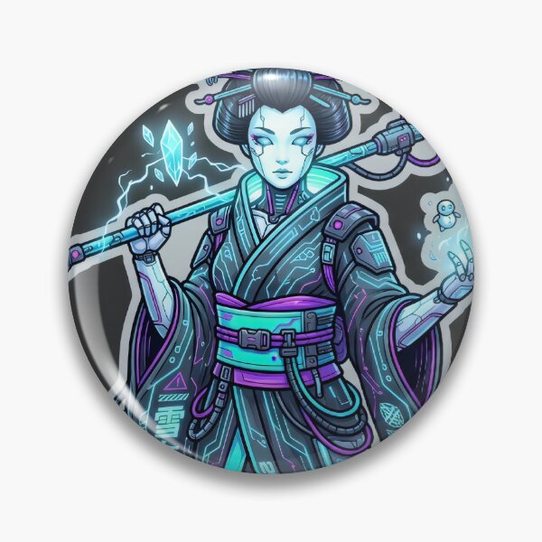 Item preview, Cyberpunk Yuki Onna - Neon Icy Tech Geisha Sorceress designed and sold by Neo Tokio.