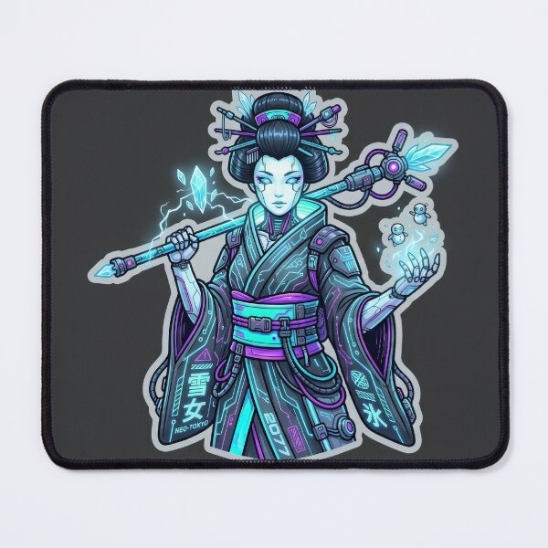 Item preview, Cyberpunk Yuki Onna - Neon Icy Tech Geisha Sorceress designed and sold by Neo Tokio.