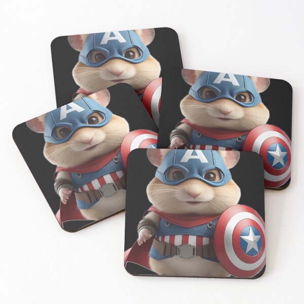 Item preview, Cute Patriotic Superhero Hamster with Star Shield designed and sold by BarkAndArt.