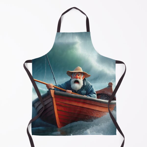 Item preview, Old Fart as a fisherman fishing in a choppy sea designed and sold by Colin Bentham.