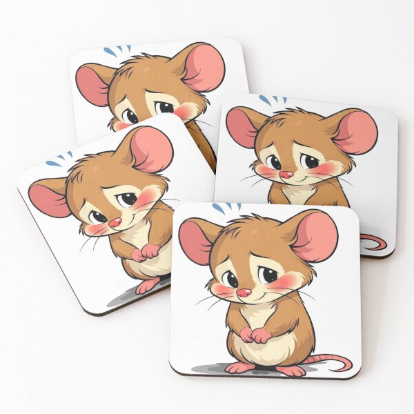 Item preview, Cute Shy Mouse Vector Illustration | Kawaii Mouse Cartoon Art Sticker designed and sold by Khatumeye.