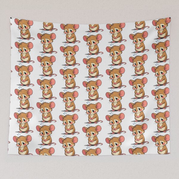 Item preview, Cute Shy Mouse Vector Illustration | Kawaii Mouse Cartoon Art Sticker designed and sold by Khatumeye.