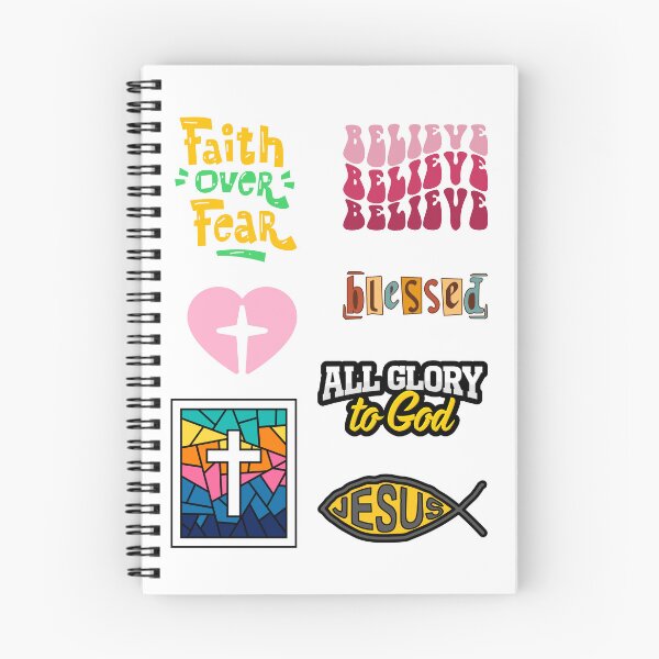 Artikelvorschau, Glaubenssticker Set – Christliche Sticker- inspirierenden Glaubenssprüchen entworfen und verkauft von PureHopeStudio.