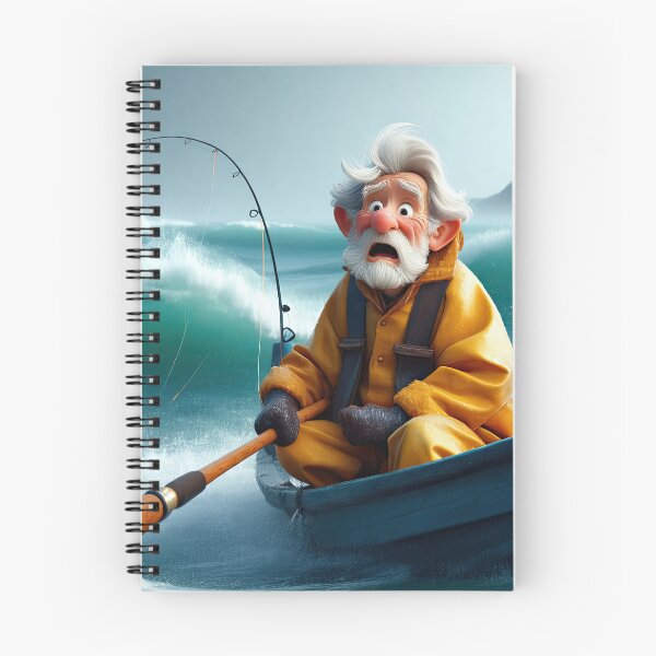 Item preview, Old Fart as a fisherman fishing in a choppy sea designed and sold by Colin Bentham.