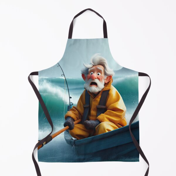 Item preview, Old Fart as a fisherman fishing in a choppy sea designed and sold by Colin Bentham.