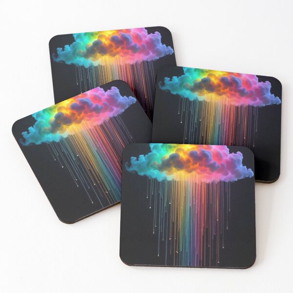 Item preview, Neon Rainbow Cloud Colorful Rain Dripping Surreal Aesthetic designed and sold by LYAN-STORE.