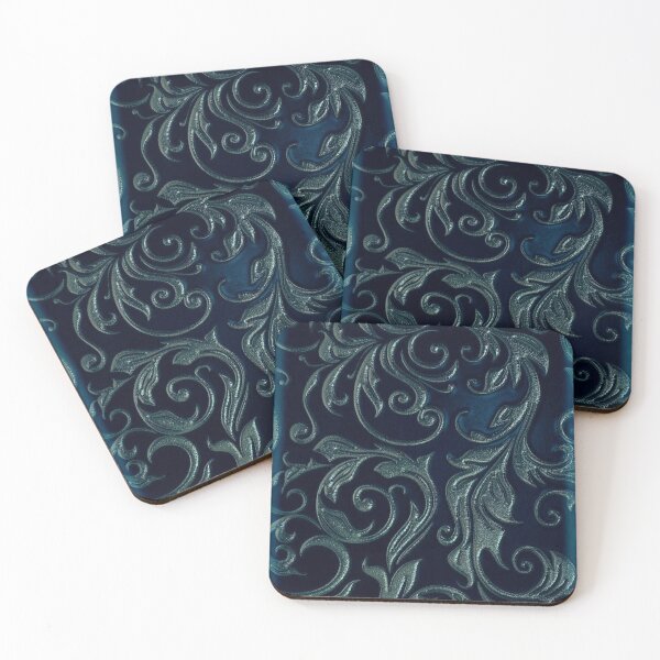 Item preview, Teal and silver floral whimsigoth designed and sold by BrontesWhimsyStore.