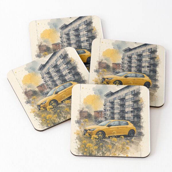 Item preview, Sunshine on a gray day - yellow car watercolor  designed and sold by Weird & wonderful .