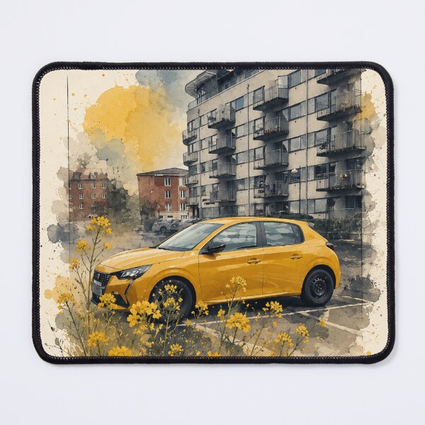 Item preview, Sunshine on a gray day - yellow car watercolor  designed and sold by Weird & wonderful .