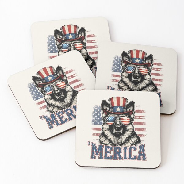 Item preview, Merica Patriotic Dog Shirt – Funny German Shepherd Wearing American Flag Hat and Sunglasses, USA Pride T-shirt designed and sold by ZyxDes.