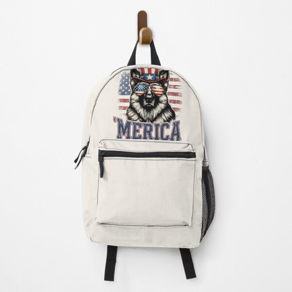 Item preview, Merica Patriotic Dog Shirt – Funny German Shepherd Wearing American Flag Hat and Sunglasses, USA Pride T-shirt designed and sold by ZyxDes.