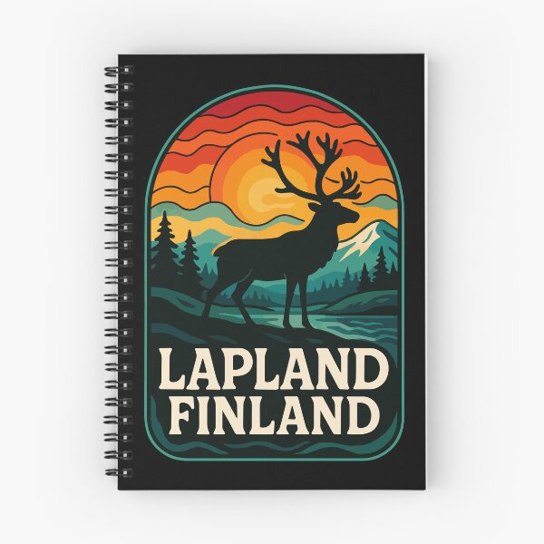 Item preview, Lapland Finland Reindeer Retro Trippy Art Travel designed and sold by TomFrontierArt.