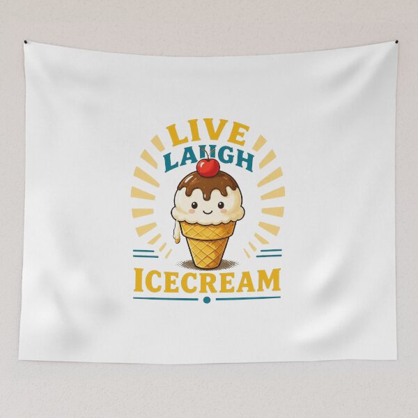 Item preview, Live Laugh Ice Cream Cute Design designed and sold by Icareis-Studios.
