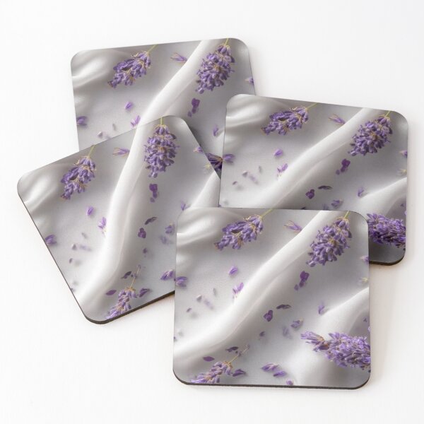 Item preview, Lavender Flowers on White Silk Texture Cottagecore Aesthetic designed and sold by LYAN-STORE.