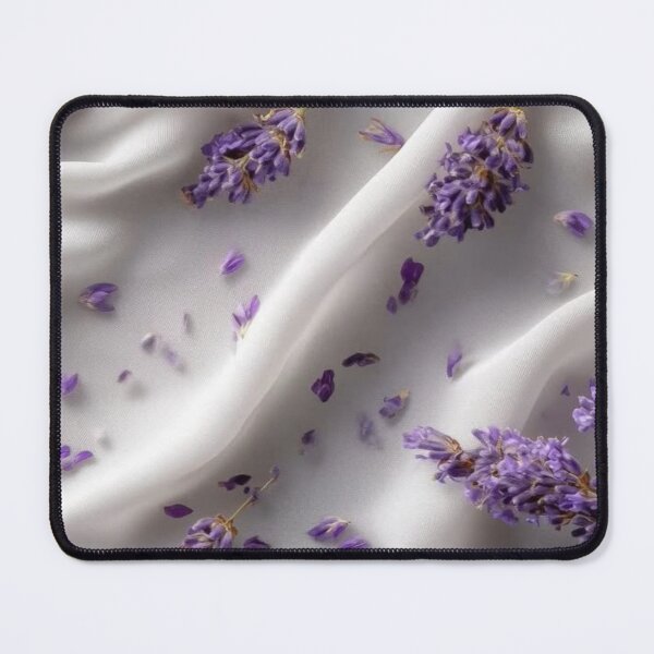 Item preview, Lavender Flowers on White Silk Texture Cottagecore Aesthetic designed and sold by LYAN-STORE.