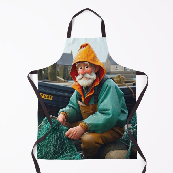 Item preview, Old Fart as a fisherman mending nets designed and sold by Colin Bentham.