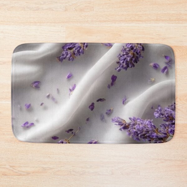 Item preview, Lavender Flowers on White Silk Texture Cottagecore Aesthetic designed and sold by LYAN-STORE.