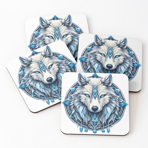 Item preview, White Wolf Spirit Mystic Tribal Fantasy Wolf Design designed and sold by Daagath.