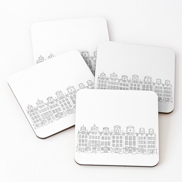 Item preview, Gdansk Old Town Houses - Minimalist Merchant Facades Line Art designed and sold by mijaczeek.
