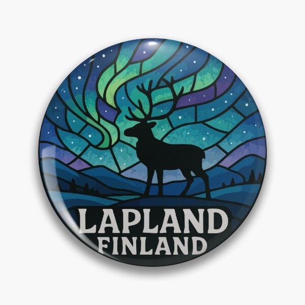 Item preview, Lapland Finland Stained Glass Art Travel designed and sold by TomFrontierArt.
