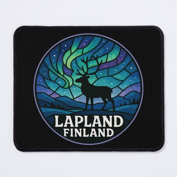 Item preview, Lapland Finland Stained Glass Art Travel designed and sold by TomFrontierArt.