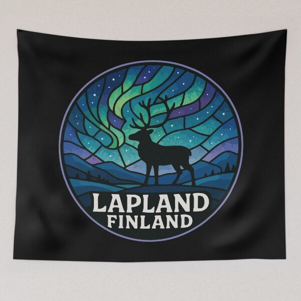 Item preview, Lapland Finland Stained Glass Art Travel designed and sold by TomFrontierArt.
