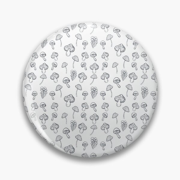 Item preview, Mushroom Seamless Pattern Black White Hand-Drawn Cottagecore designed and sold by Zaya_art.