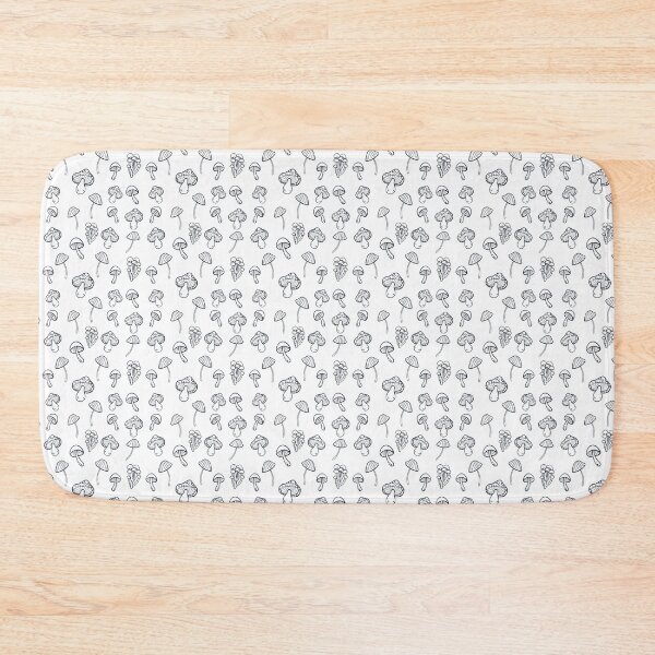 Item preview, Mushroom Seamless Pattern Black White Hand-Drawn Cottagecore designed and sold by Zaya_art.