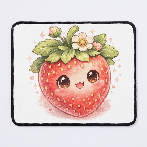 Item preview, Kawaii Cute Strawberry with Flower Crown – Adorable Watercolor Fruit Art | Strawberry Lover Gift designed and sold by irfanshikh.