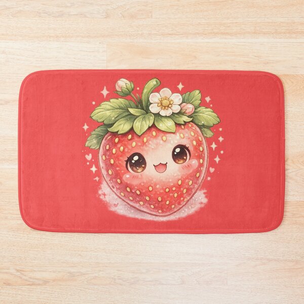 Item preview, Kawaii Cute Strawberry with Flower Crown – Adorable Watercolor Fruit Art | Strawberry Lover Gift designed and sold by irfanshikh.