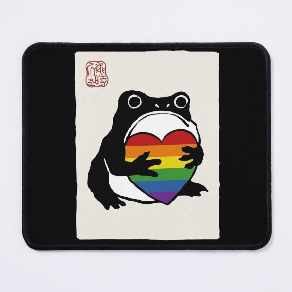 Item preview, Japanese Woodblock Pride Frog Holding Rainbow Heart Ukiyo-e Art designed and sold by haitrieuic96.