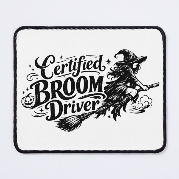 Item preview, Certified Broom Rider - Vintage Witch Flying on Broomstick Art designed and sold by myforestfog.