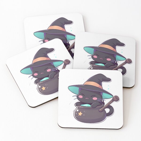 Item preview, Cat Witch — Kawaii Magic Black Cat Sticker designed and sold by tommysworks.