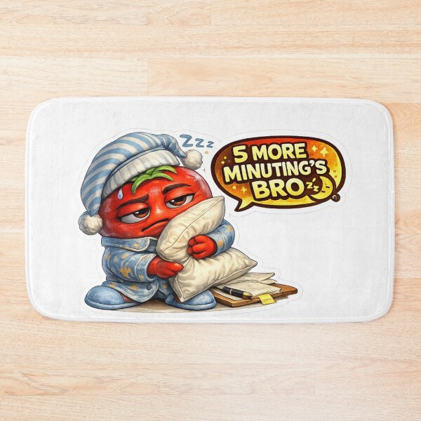 Item preview, 5 More Minutes Bro Funny Sleeping Tomato Character designed and sold by Bhinfy.