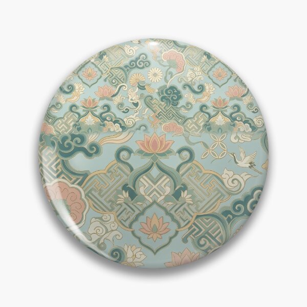 Item preview, Elegant Celadon Green Korean Dancheong All-over Seamless Pattern designed and sold by SOOstudio73.