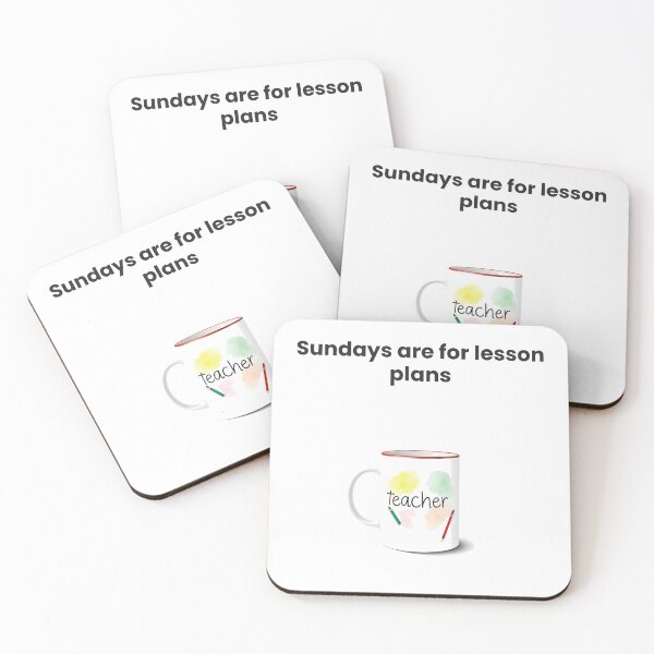 Item preview, Teacher Mug - "Sundays are for lesson plans" - Hal designed and sold by QuirkThreadsCo.