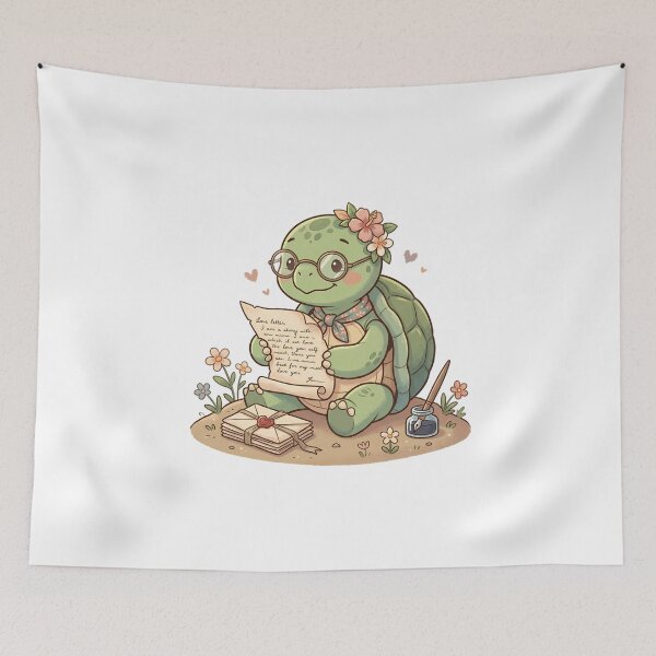 Item preview, Cute Turtle Reading Love Letter designed and sold by MzulhilmiZam.