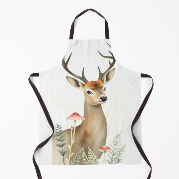 Item preview, Whimsical Watercolor Deer with Forest Mushrooms designed and sold by Vida e Arte.