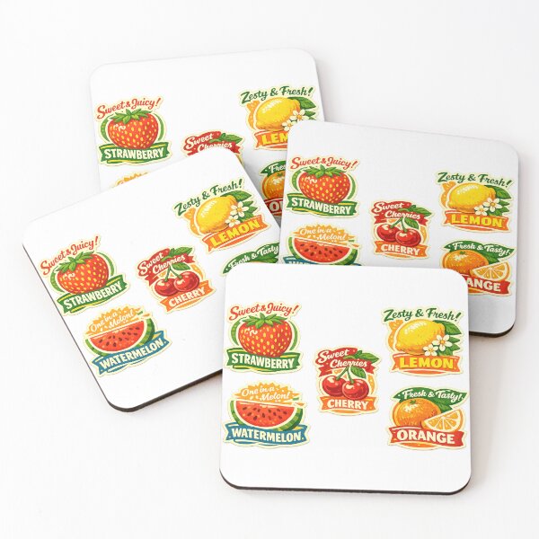Item preview, Retro Fruit Sticker Pack Sweet Juicy Strawberry Watermelon Cherry Lemon Orange – Vintage Label Art | Fruit Lover Gift designed and sold by irfanshikh.
