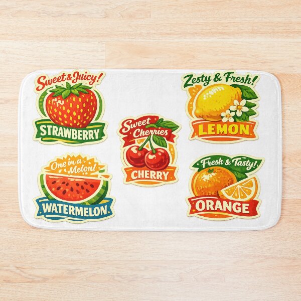 Item preview, Retro Fruit Sticker Pack Sweet Juicy Strawberry Watermelon Cherry Lemon Orange – Vintage Label Art | Fruit Lover Gift designed and sold by irfanshikh.