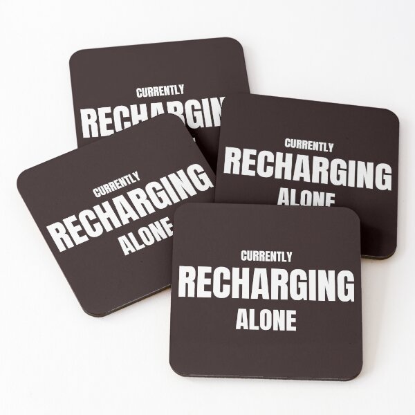 Item preview, Currently Recharging Alone – Funny Introvert Quote designed and sold by ArtPer-design.
