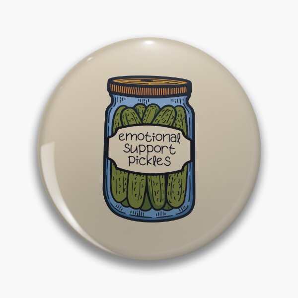 Item preview, Emotional Support Pickles Funny Jar Illustration designed and sold by BrownHorse90s.