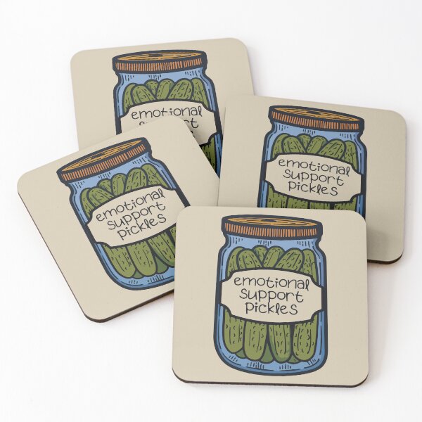 Item preview, Emotional Support Pickles Funny Jar Illustration designed and sold by BrownHorse90s.