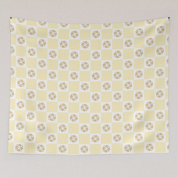 Item preview, Retro Flower Power Pattern - Checkered Background designed and sold by Julza Art.