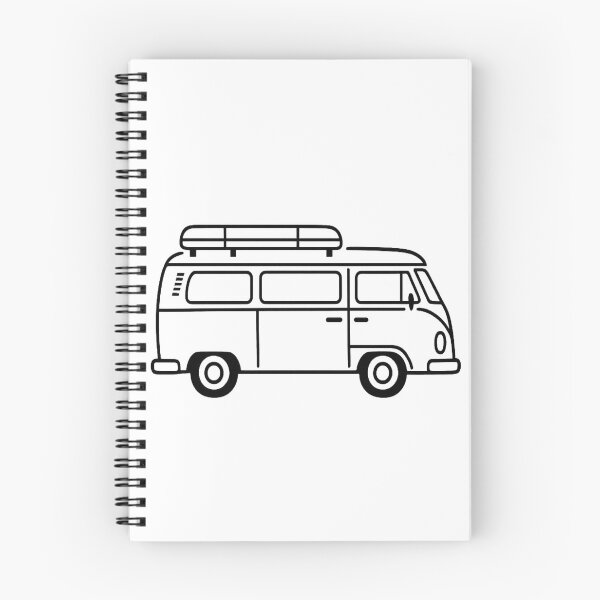 Item preview, Minimalist Vintage Camper Van - Black Retro Travel Bus Line Art designed and sold by myforestfog.